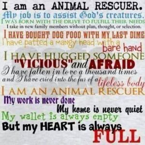 I am an animal rescuer… (Win $50 donation to charity of your choice